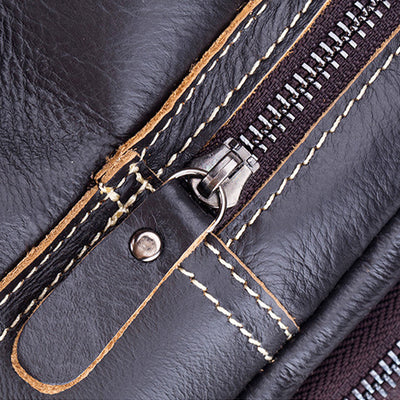 Large Capacity Genuine Leather Sling Bag