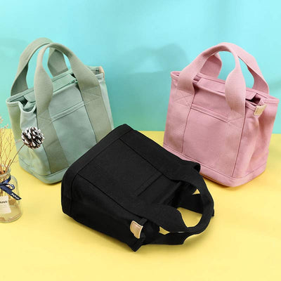 Multi-Pocket Handbag for Women Casual Canvas Tote Bag Daily Purse