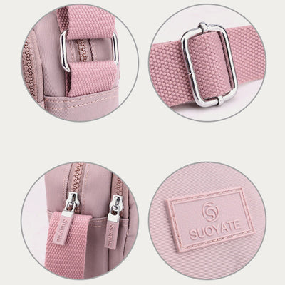 4 Zip Crossbody Bag Lightweight Nylon Purse for Women