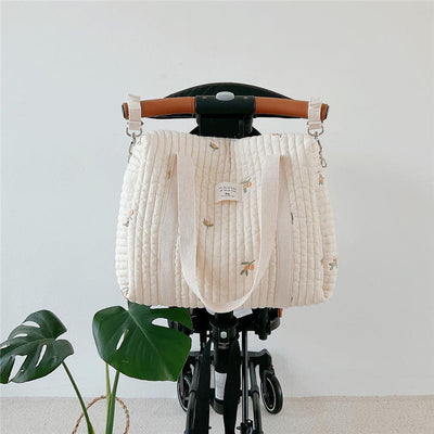Large Capacity Pure Cotton Mommy Bag Baby Diaper Bag for Baby Care