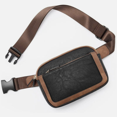 Multifunctional Waist Bag Retro Vegan Leather Outdoor Sports Satchel Purse