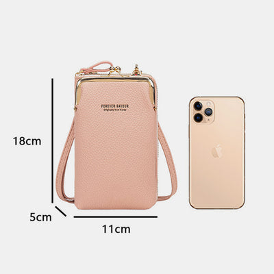 Multi-Compartment Elegant Crossbody Phone Bag With Clear Window