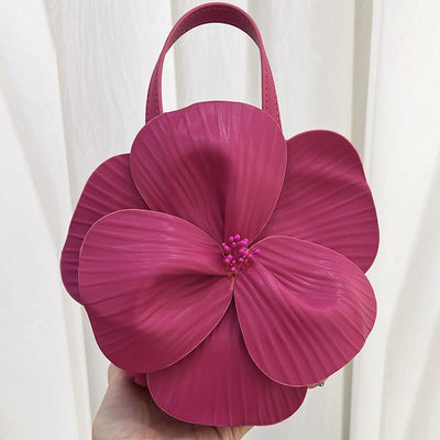 Petal Flower Handbag For Party Solid Color Evening Bag