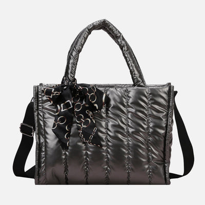 Down Handbag Large Capacity Detachable Strap Crossbody Tote For Winter