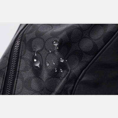 Men Checked Grain Crossbody Purse Waterproof Scratch-proof Classic Shoulder Handbag