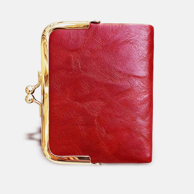 Multifunctional Bifold Vintage Kiss Lock Coin Purse