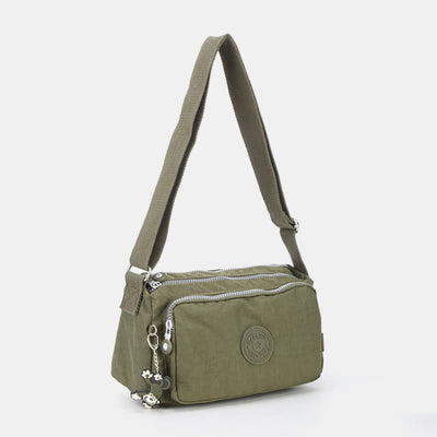 Crossbody Purses for Women Triple Zip Lightweight Nylon Shoulder Bag