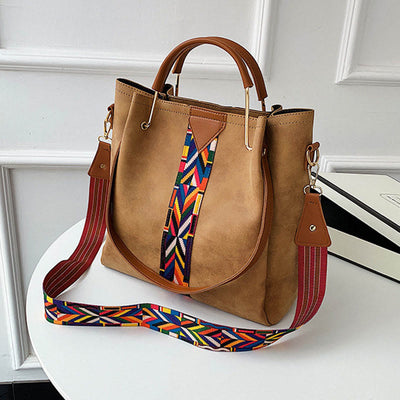 Top-Handle Bag For Women Vintage Frosted Large Capacity Two-Piece Shoulder Bag