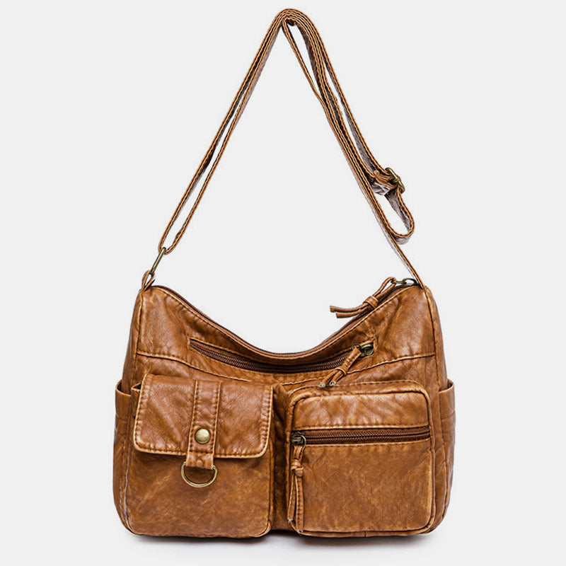 Multi-Pocket Large Capacity Vintage Crossbody Bag