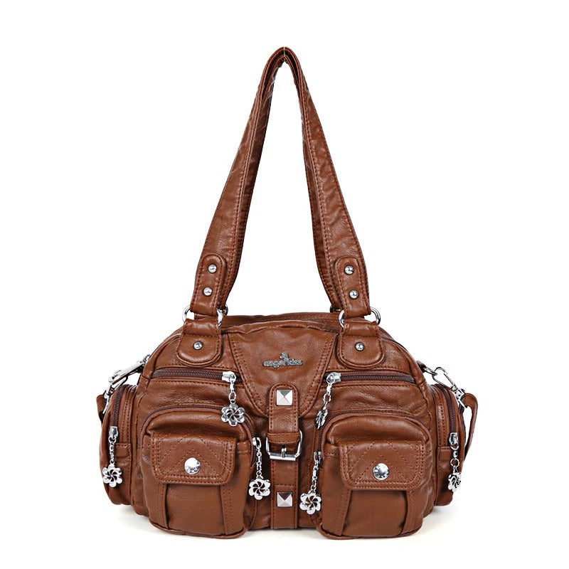 Solid Color Fashion Dumplings Messenger Bag