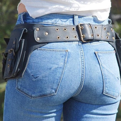 Waist Bag For Women Retro Adjustable Strap Outdoor Belt Satchel