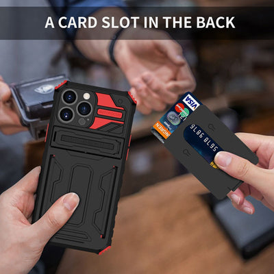 Armor Stand Card Holder Fall Prevention Comfortable Case For iPhone
