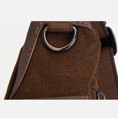 Large Canvas Chest Bag Men Outdoor Sports Crossbody Sling Backpack
