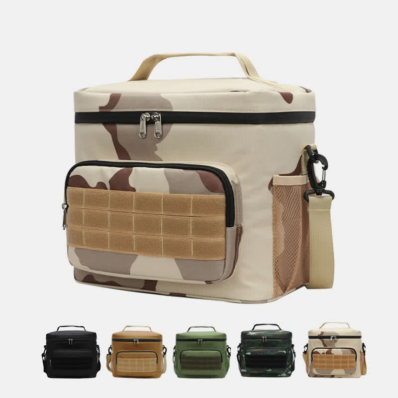 Tactical Outdoor Insulated Bag Portable Lunch Bag Handbag with Crossbody Strap
