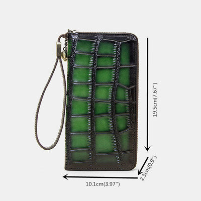 Women Genuine Leather Alligator Multi-card Slots Wallet