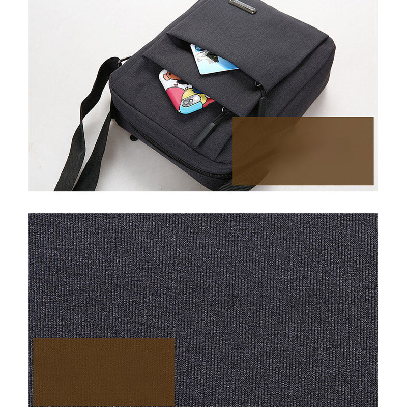 Lightweight Multi-Pocket Zipper Small Messenger Bag Casual Canvas Crossbody Purse