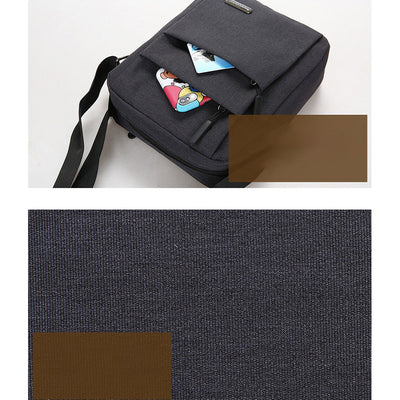 Lightweight Multi-Pocket Zipper Small Messenger Bag Casual Canvas Crossbody Purse