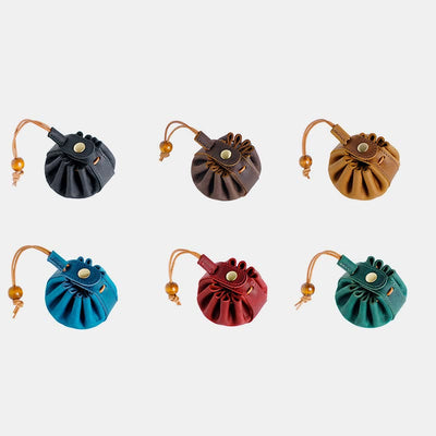 Wallet For Women Handmade Drawstring Mini Leather Students Coin Purse
