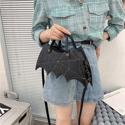 Crossbody Bag For Halloween Outfit Creative Bat Pattern Leather Bag