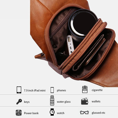 Vintage Genuine Leather Multi-function Sling Bag
