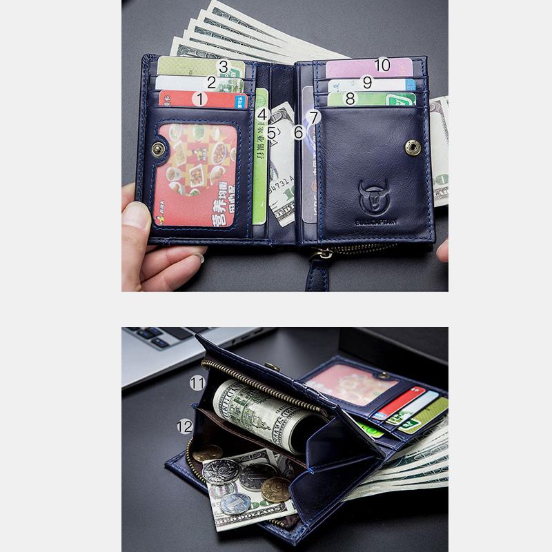 Genuine Leather Vintage Card Holder Money Clip Wallet