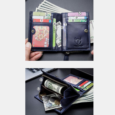 Genuine Leather Vintage Card Holder Money Clip Wallet