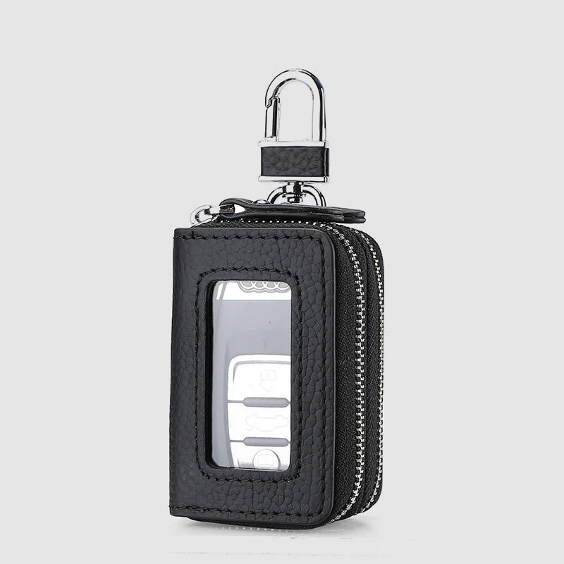 Storage Bag For Men Vintage Cowhide Leather Car Key Bag