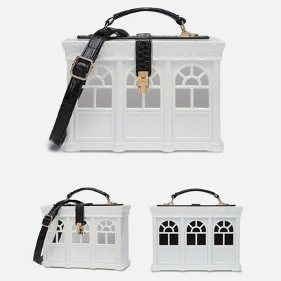 Creative Simulated House Handbag Women Buckle Closure Acrylic Crossbody Bag