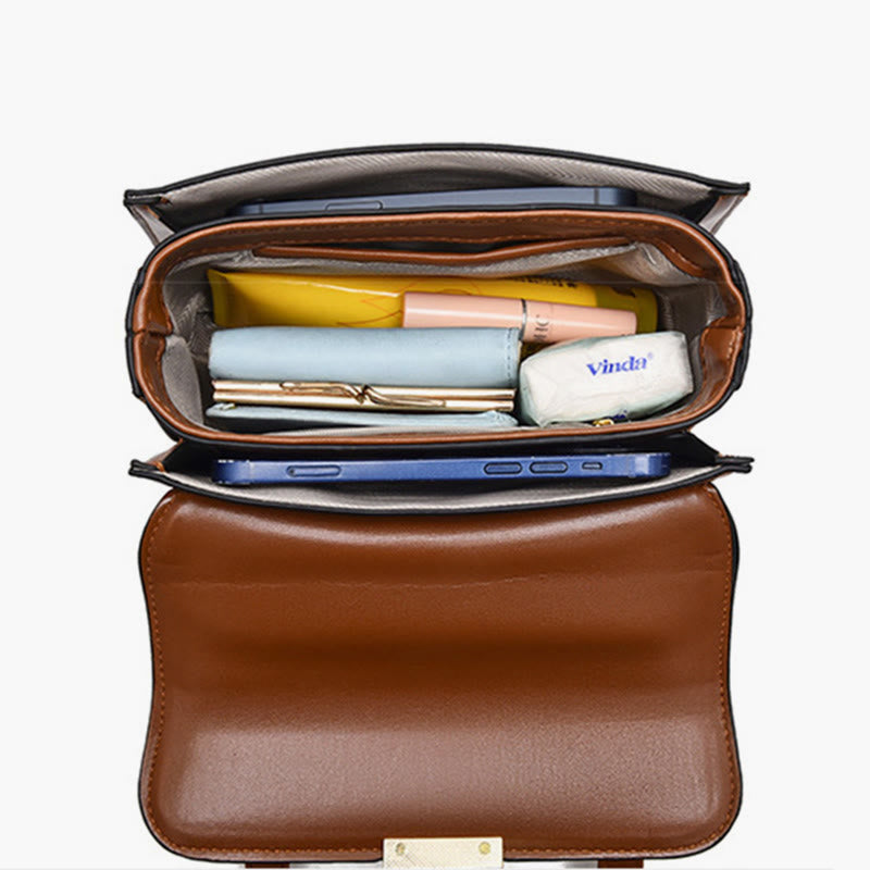 Top-Handle Bag For Women Vintage Square Daily Shopping Crossbody Bag