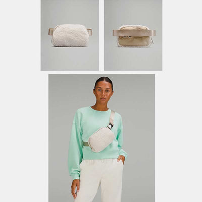 Lightweight Waist Bag for Women Men Soft Warm Plush Sling Bag