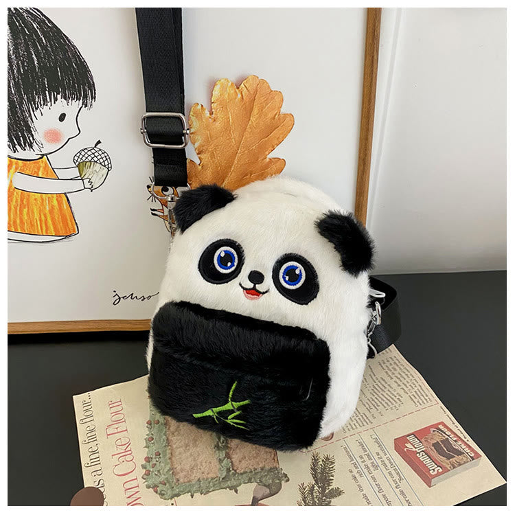 Cute Cartoon Panda Crossbody Bag Plush Toy Shoulder Bag
