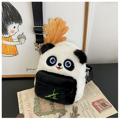 Cute Cartoon Panda Crossbody Bag Plush Toy Shoulder Bag
