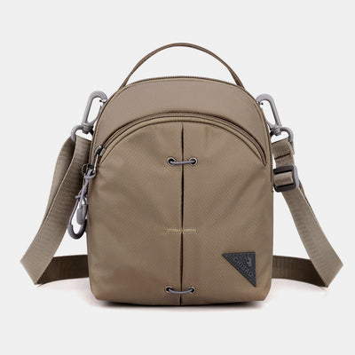 Double Layer Nylon Small Womens Mens Crossbody Bag Waterproof Lightweight Purse