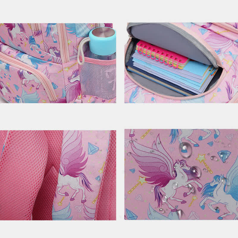 Unicorn Schoolbag Set for Girls Backpack Bookbag Lunch Bag Pencil Case