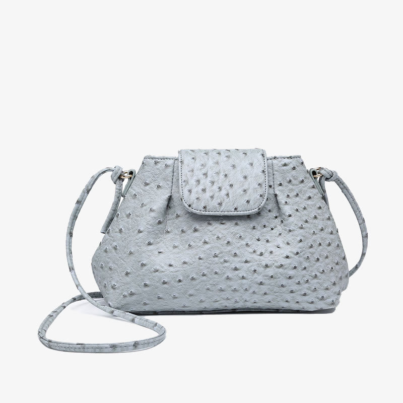 Ostrich Print Crossbody Bag Women Plain Color Cloud Bag
