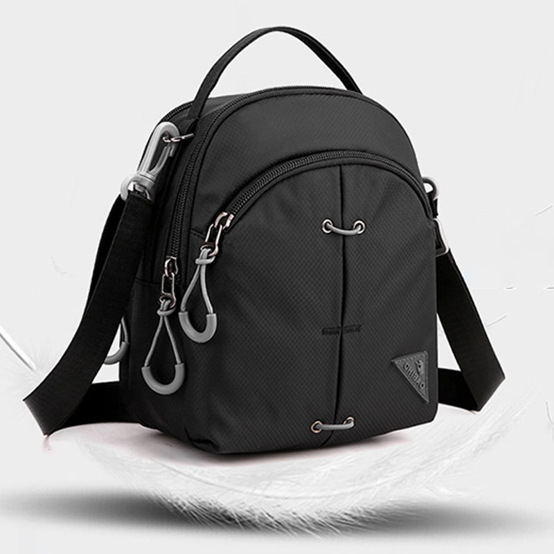 Double Layer Nylon Small Womens Mens Crossbody Bag Waterproof Lightweight Purse