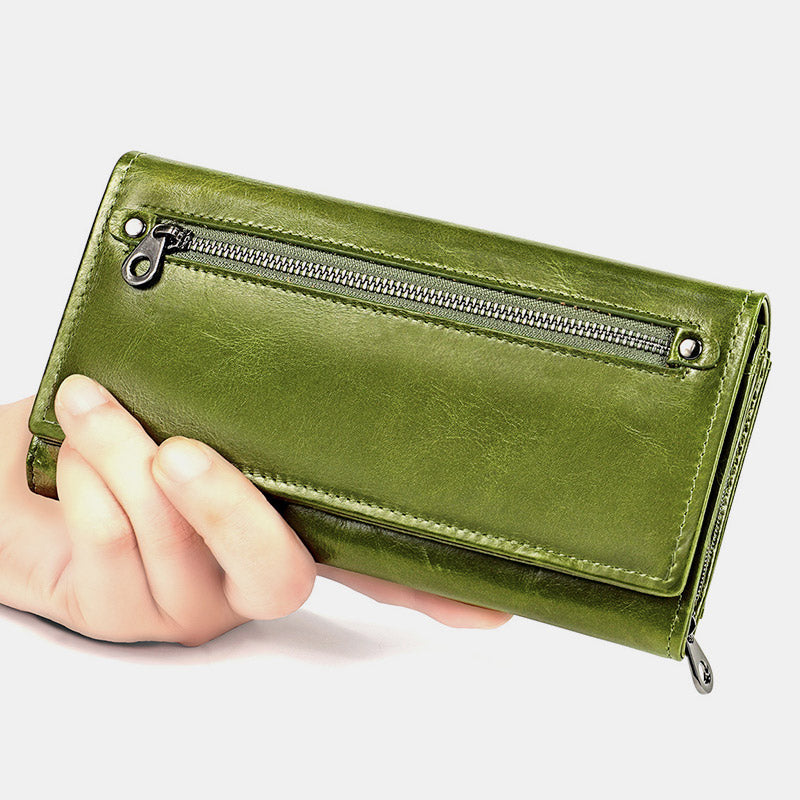 Money Manager RFID Women's Leather Wallet Cellphone Holder Clutch Organizer