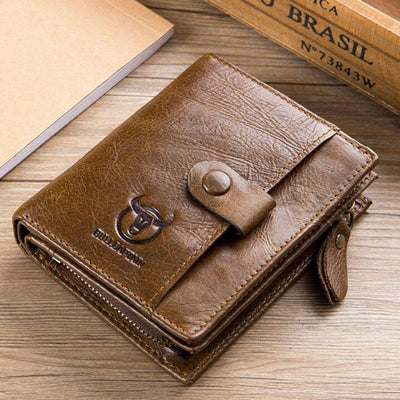 Genuine Leather Vintage Card Holder Money Clip Wallet