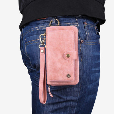 Leather Phone Case For Samsung S22 Multifunctional 2 In1 Zipper Wallet