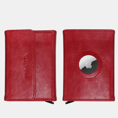 Minimalist Pop Up Cards Leather Wallet RFID Blocking Airtag Card Case