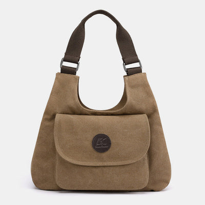 Multi-Pocket Hobo Handbag Casual Canvas Tote Purse Shoulder Bag