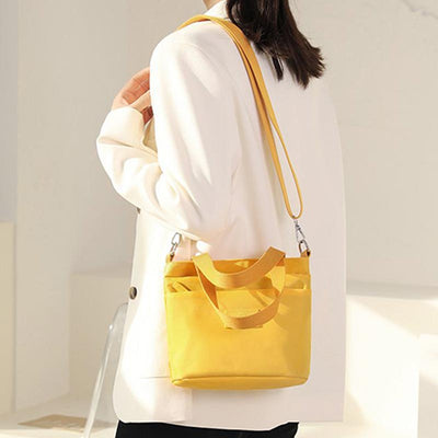 Functional Crossbody Bag Shoulder Bag Multi-pocket Lightweight Solid Color Handbag