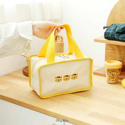 Cute Embroidery Lunch Bag Canvas Mommy Bag Baby Adult Portable Lunch Box