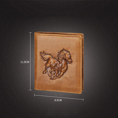 Real Leather Crocodile Engraved Wallet Retro Bifold Wallet