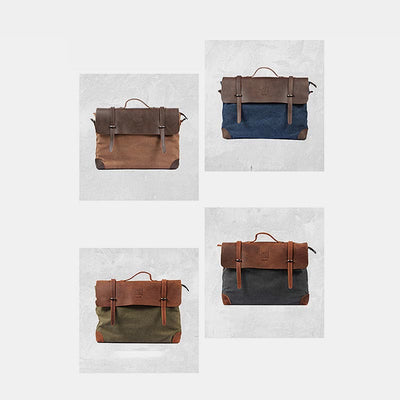 Messenger Bag For Men Canvas Casual Vintage Document Crossbody Handbag