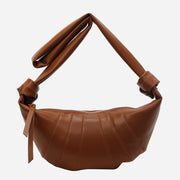 Faux Leather Creative Croissant Bag Soft Hobo Bag Crossbody Purse for Women