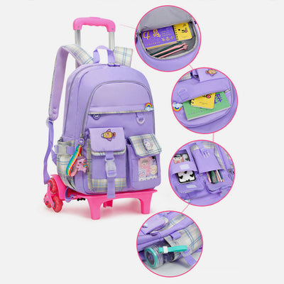 School Backpack For Kids Cute Pattern Rolling School Bag