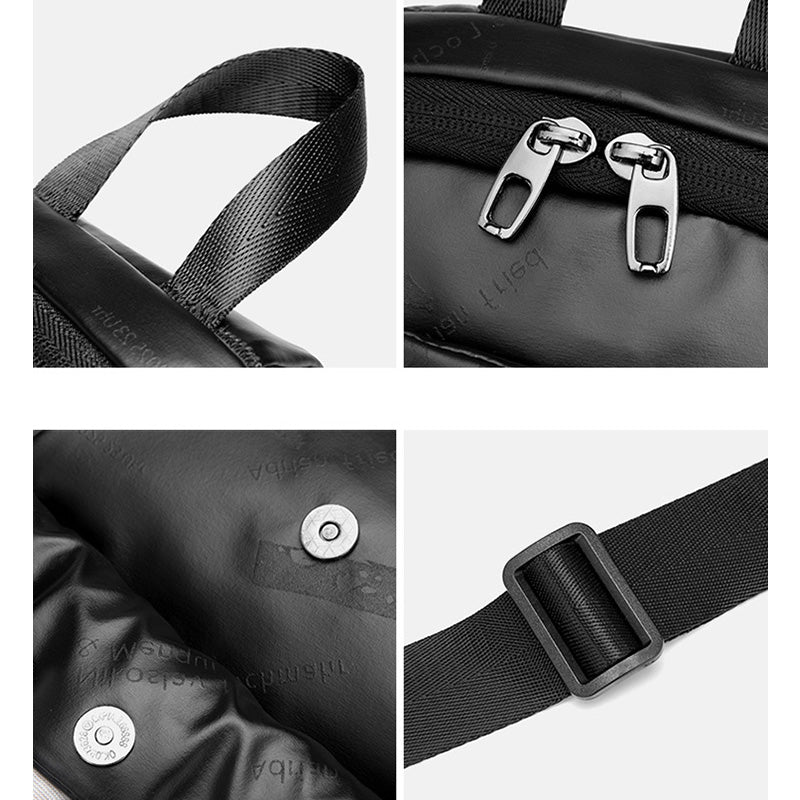 Unisex Small Black Sling Crossbody Shoulder Bag Daypack with USB Charger