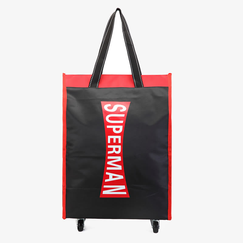 Rolling Handbag Women's Supermarket Shopping Portable Travel Tote With Wheels