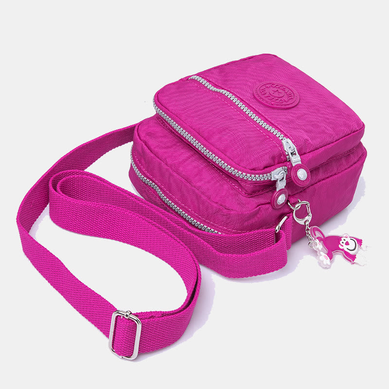 Lightweight Waterproof Small 3 Zip Crossbody Shoulder Bag